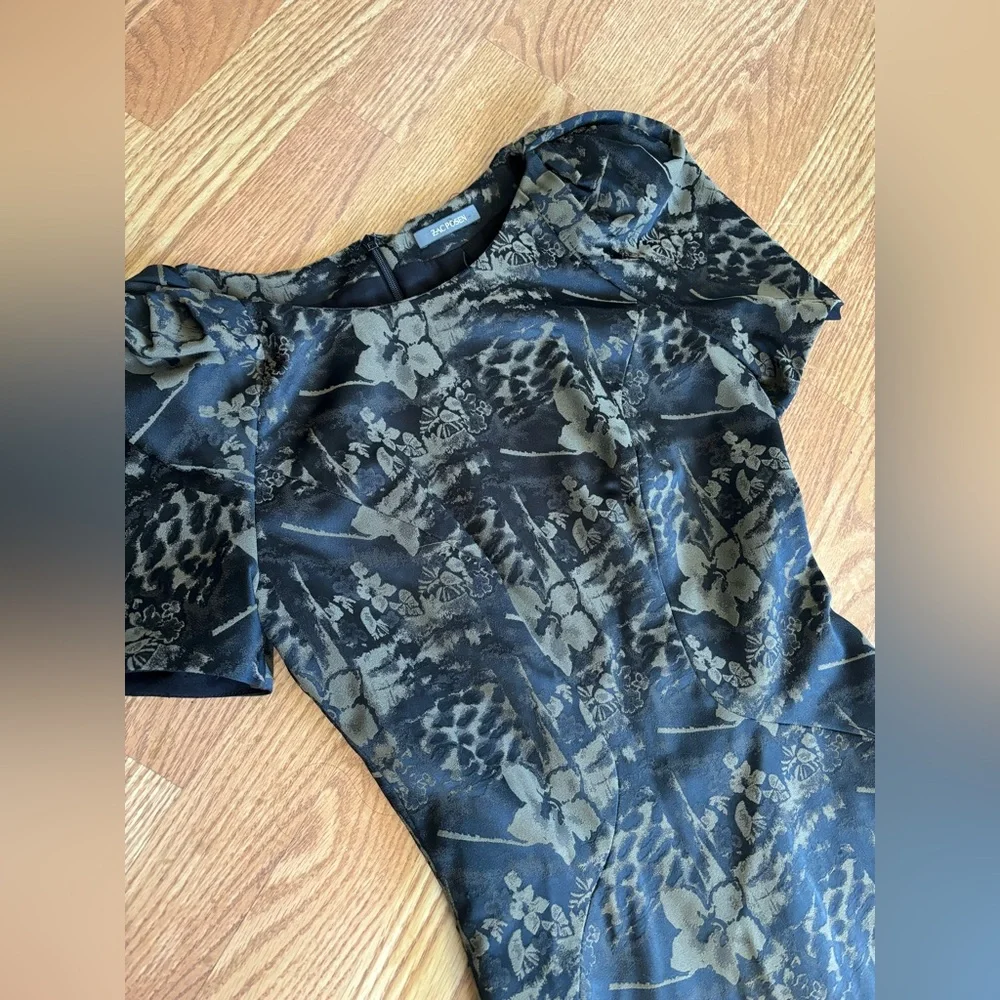 ZAC POSEN Black Floral Jacquard Dress (Fits XS) - Picture 3 of 8